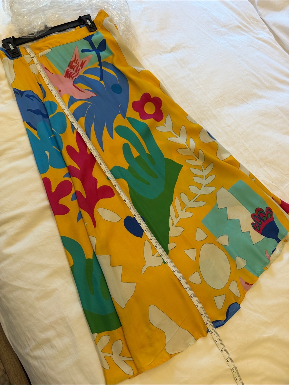 NWT Fifteen Twenty Lexi Yellow Floral Maxi Skirt with Bold Multicolor Print.